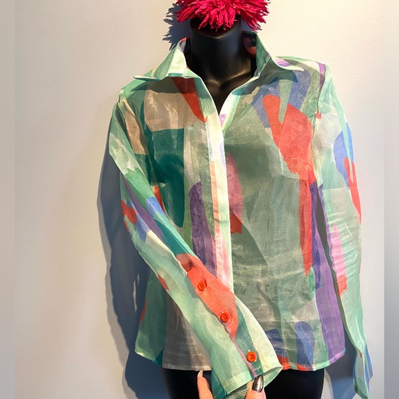 PrettyLittleThing Organza Blouse size 4 - Picture 8 of 10